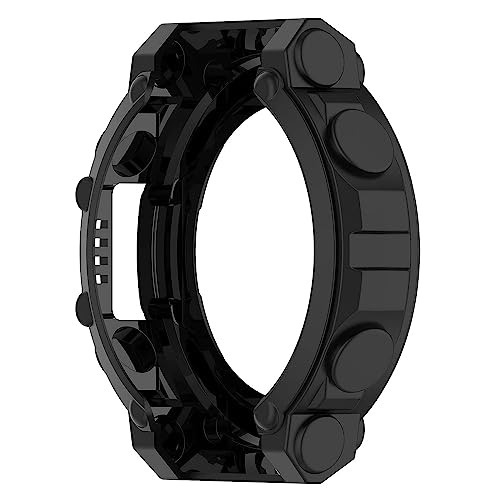 Image of YODI Soft TPU Case Cover for Amazfit T-REX 2 Smartwatch only Removable Flexible Screen Protector Watch Cases for Men and Women Anti Scratch 360 Degree Full Protection (Case Black)