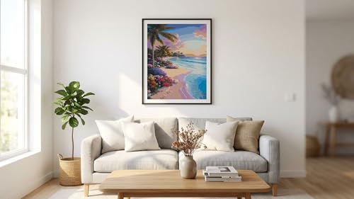 Image of MYBISYMQQ Ocean Waves Cross Stitch Kits for Adults,11CT Stamped Cross Stitch Kits for Beginner,DIY Needlepoint Embroidery Patterns Kits Embroidery Patterns for Home Wall Decor 15.7 x 11.8 inches