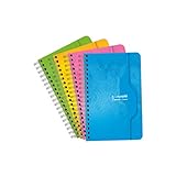 Clairefontaine 76C - Spiralheft / Schulheft mit Doppelspirale Calligraphe 11x17cm, 50 Blatt, kariert 70g, farbig sortiert 1 Stück