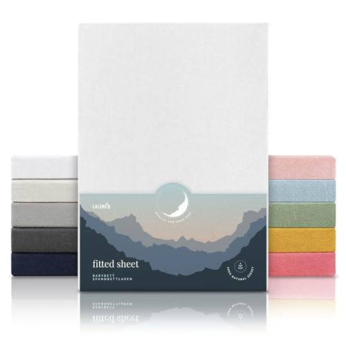 Laleni Sábana Bajera 60/70 x 120/140 cm Bebé Cuna - Sábana Bajera 70x140 Cuna certificada Oeko-Tex - Ropa de Cama Infantil 70x140 de algodón 100% - sábana Bajera 60x120 bebé en Blanco