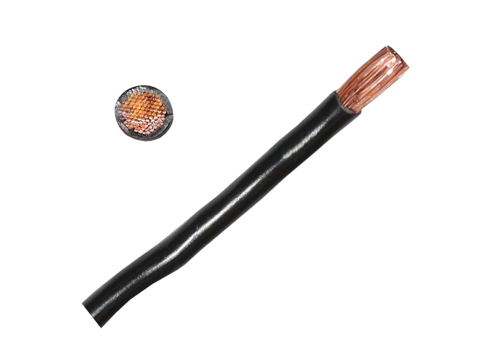 Thin Wall Cable Single Core 12v 24v 48v Black Red Round PVC Wire Auto Marine Solar Battery Power (6mm2 Black 50A, 5 Metre Coil)