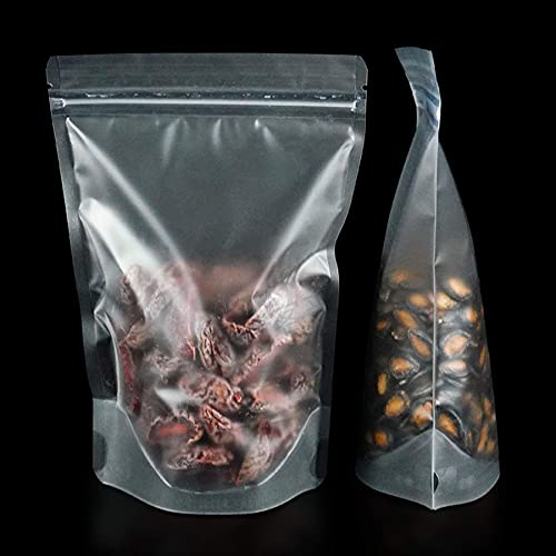 100 Pack 3.5X5.1 Inch Resealable Stand Up Bags Matte Clear Zipper Lock Heat Seal Pouch With Tear Notch For Zip Food Storage Lock Packing #TOP3