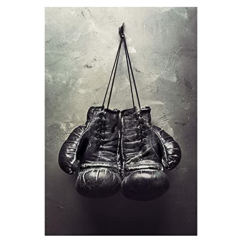 Impression toile gants de boxe déco murale salon sans cadre lot de 4