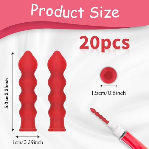 Dichtungskappen,Abdichten Kappen Silikonkartuschen,20PCS Rote Latex Abdichten Düsen Kappen,Kappen Caulk Cap,Caulk Cap Für Abdichten Und Schützen Von Dichtungsrohren,Silikon Dichtmittel Spitze