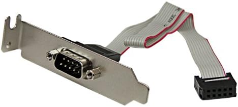 StarTech.com 9 Pin Serial Male to 10 Pin Motherboard Header LP Slot Plate - Serial panel - DB-9 (M) to 10 pin IDC (F) - 9.1 in - gray - PLATE9MLP, grey