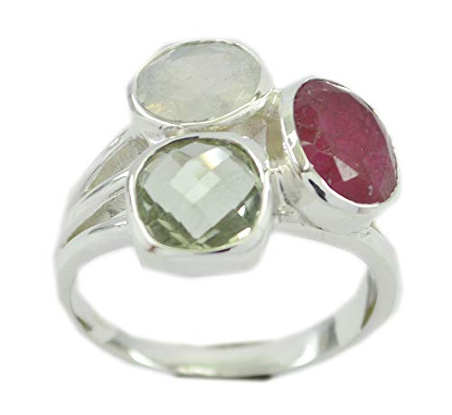 Bague argent 925 multi-pierres artisanale : éclat naturel et élégance bohème au quotidien
