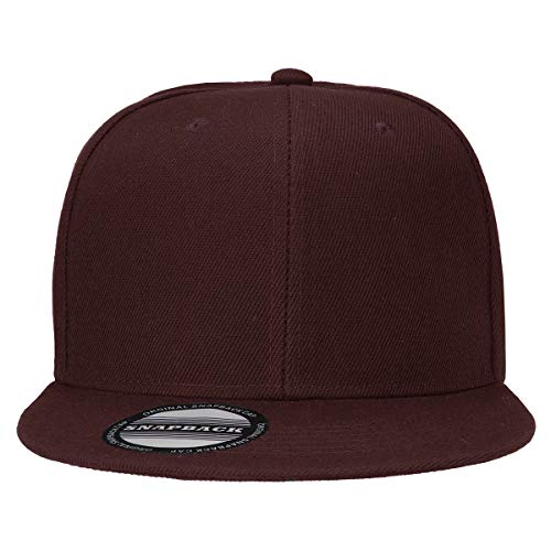 Image of Classic Snapback Hat Cap Hip Hop Style Flat Bill Blank Solid Color Adjustable Size
