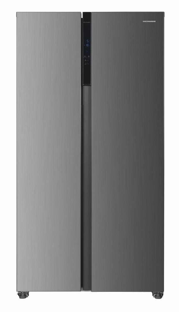 HSBS-HM532NFXE++ Side-by-Side Kühlschrank – 532 L, Full No-Frost, Inverter-Kompressor, LED-Display, Edelstahl-Design, Energieklasse E, 5-Jahres-Garantie