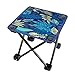 Aymzbd Camping Stool Recliner Foot Rest Mini Folding Stool Footrest Ottoman Ultralight Foldable Foot Stool for Barbecue Hiking Patio, Blue Leaves