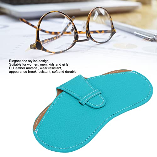Image of Leather Sunglasses Case, Portable Soft Leather Sunglasses Bag, Flexible Sunglasses Pouch Slim Case for Men and Women(blue)