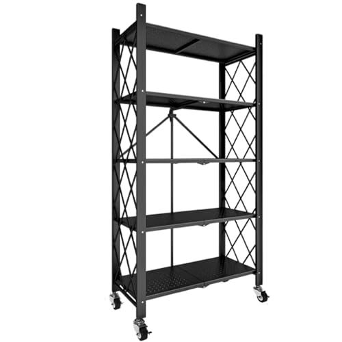 Estante industrial de metal con estantes de almacenamiento de 5 niveles para cocina, microondas, horno, oficina en casa y garaje, 31 pulgadas de altura