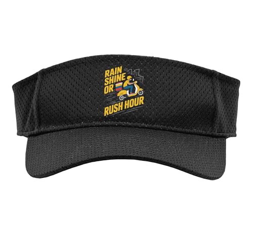 Delivery Driver Motorcycle Food Delivery Guy Courier Sport Sun Visor, Adult, One Size, Black