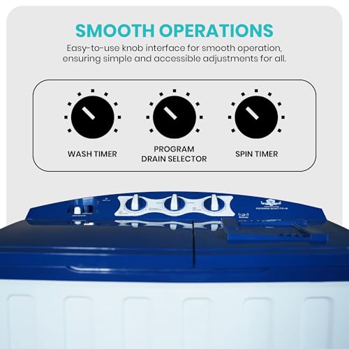 Power Guard 7Kg Semi Automatic Top Loading Washing Machine (PG70WM-BLWT-OP-IK,Blue White)