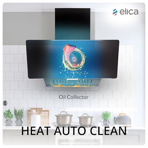Image of Elica 90cm 1600 m3 /hr BLDC Filterless Autoclean Vertical Kitchen Chimney | Twin Suction Inlets| 15 Years Motor & 5 Years Comprehensive Warranty| KITTY FL 900 BLDC HAC LTW MS NERO |Black| Motion Sensor