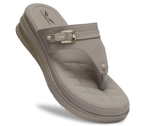 Image of Carrito, Women Wedge Heels Thong Sandals| Comfortable Flats Sandals | Comfort Orthopaedic Sandals for Women| Doctor Slippers /Flip-Flops | Arch Support & Heel Cushion | Lightweight Anti-Skid Sole | Ultra-Cushioned Shock Absorbing Footbed | Available in Open Toe & Toe Separator Style