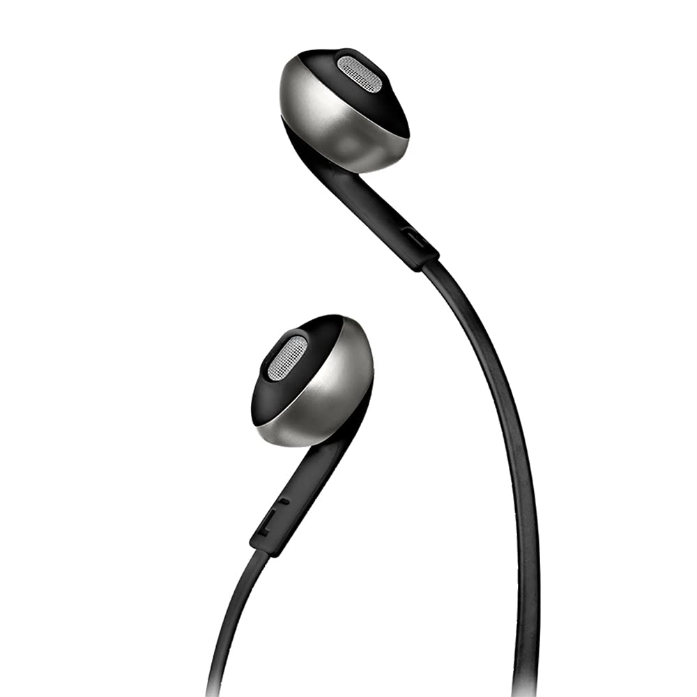 JBL Tune 205 In-Ear Wired Headphone with Soft Carrying Pouch, Pure Bass  Sound, 1-Button Remote, Built-In Microphone, Tangle-Free Flat Cable,  Comfortable Fit, Metalized Ear Housing - Black, JBLT205BLK: Buy Online at  Best