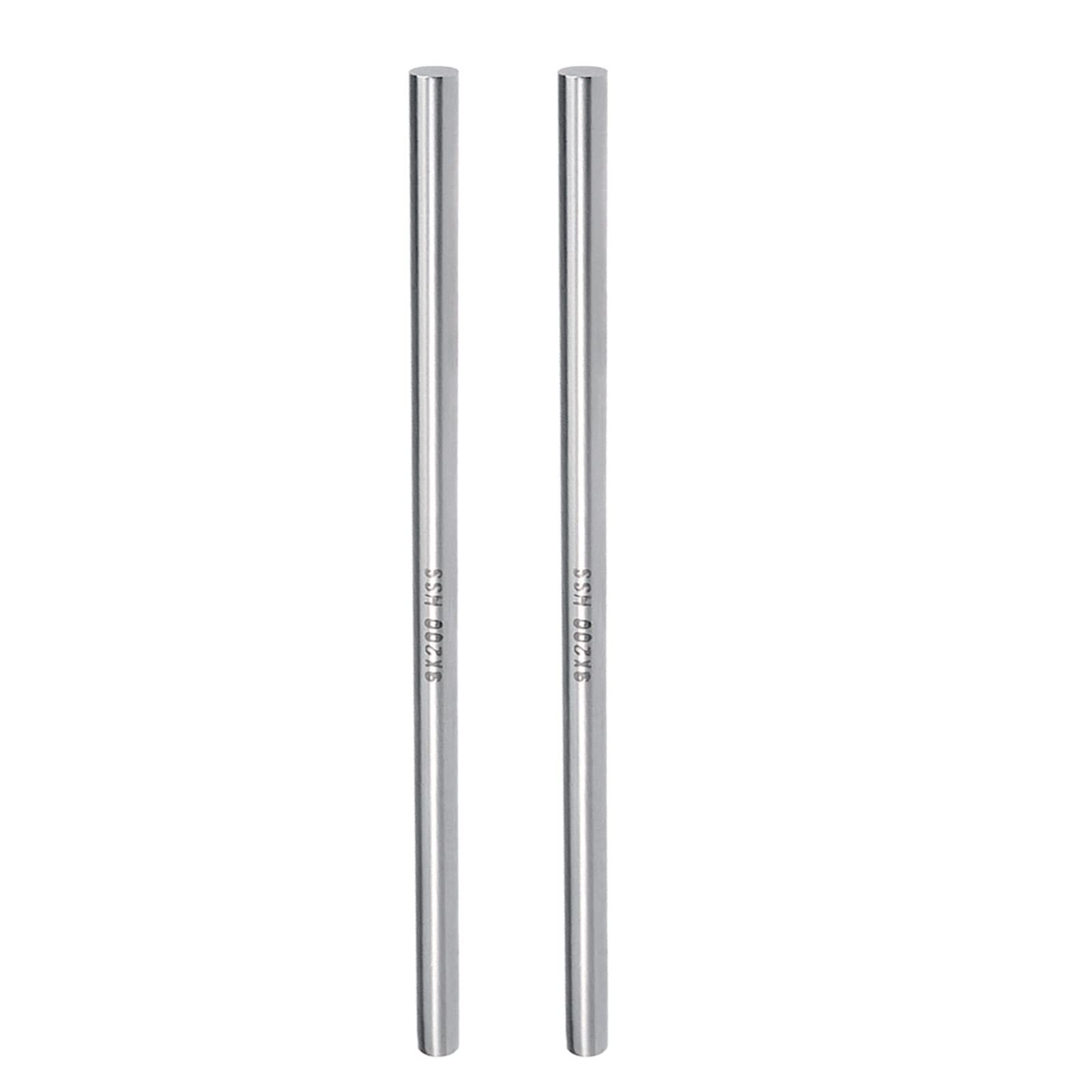 Rond Acier Tige, 9mm Diamètre 200mm Longueur, Haute Vitesse Acier Barre Stock Artisanat Bricolage Outil - (Applications: pour Perceuse Tours Alésage Machine), 2 pcs