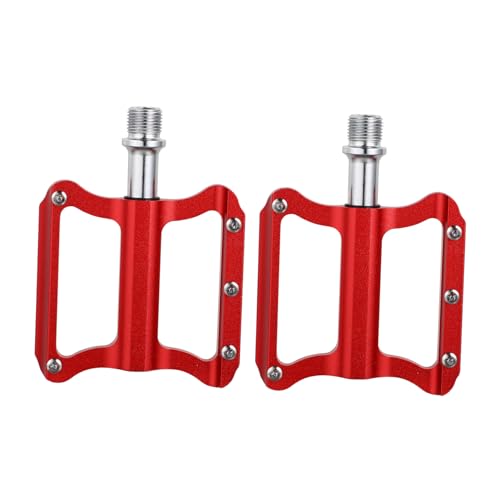 Pédales vélo plates en alliage d'aluminium rouge robuste pour VTT et route