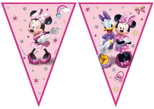 Procos -Folat 93834P Linha de bandeira FSC Minnie Mouse-2,3 metros, cor-de-rosa, L