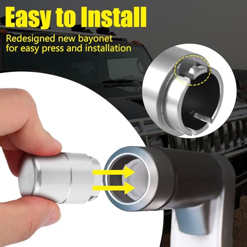 Canitu Transmission Shifter Button Knob Gear Shift Handle Button for Hummer H2 and H2 SUT 2003 2004 2005 2006 2007 2008 2009, CNC Aluminum Alloy Anti-Raust Durable Accessories (Silver)