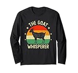 retro vintage goat whisperer farmer goat funny vegan maglia a manica