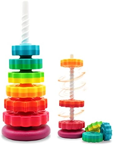 LBAIBB (1 PCS) Spinning Stacking Toys,Spin Toys ABS Plastic and Color Rainbow Design,Focus on Children Educational and Interactive Learning's Stack Toys, Suitable for Gifts for Boys and Girls