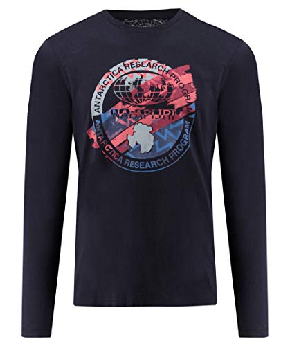 Napapijri SAT T-Shirt, Blu (Blu Marine 176), Large...
