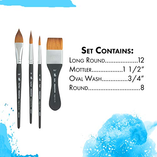 Image of Princeton Aqua Elite Watercolor Brush Box Set, Synthetic, 4 Piece, 1 Count