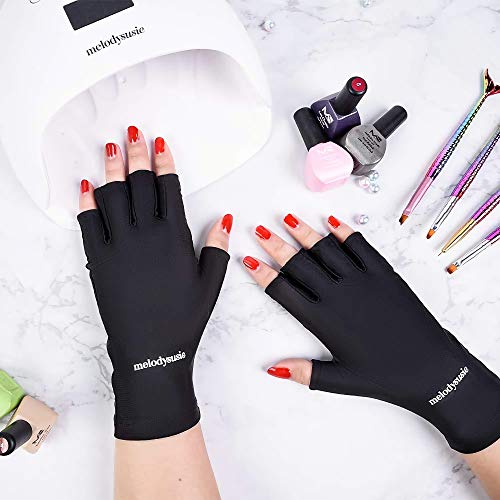 image for MelodySusie UV Glove for Gel Nail Lamp, Professional UPF50+ UV Protect