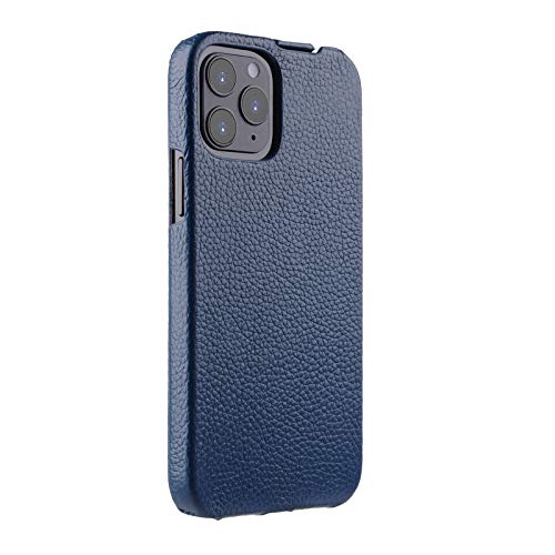 Étui en cuir iPhone 12 Pro Max Melcko bleu housse clapet chic