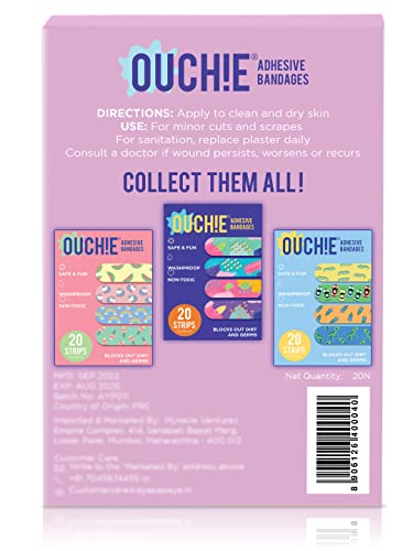 Image of Ouchie Non-Toxic Printed Bandages Double Combo (40 Pack) - Space Blue & Lavender