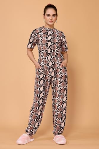 Image of VJ Fashion Women's Cotton Lycra Tie-Dye Night Suit Set|Full Pair Of Shirt&Payjama Set For Women Night Dress