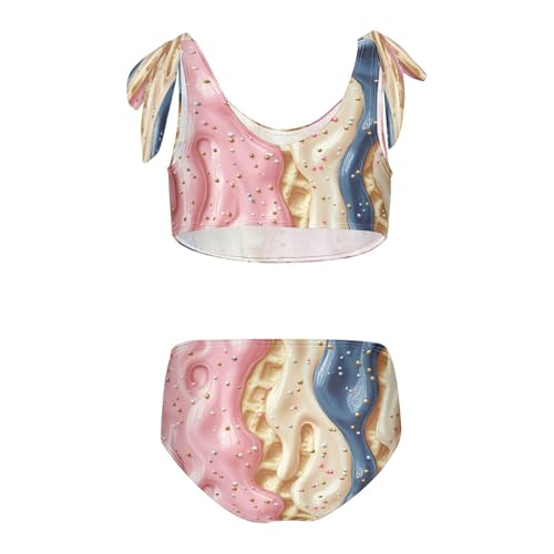Sprinkles Milk Navy Pink Ice Cream Girls Tankini Swimsuit Kids Bikini Sets 2 Pcs Bathing Suit 3T2