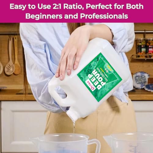 Image of Oytra Deep Pour Casting Liquid Hardener 2 1 Ratio Epoxy Resin for Wood High Gloss Crystal Clear Craft for River Table Tabletop Preservation and Large DIY Cast Art Projects (7.5 Kg)