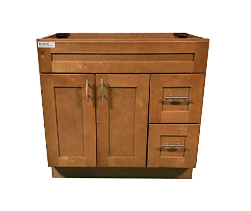 New-Maple-Shaker-Single-sink-Bathroom-Vanity-Base-Cabinet-36-Wide-x-21-Deep-MS-V3621DLR New Maple Shaker Single sink Bathroom Vanity Base Cabinet 36 Wide x 21 Deep MS V3621DLR