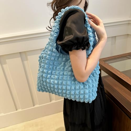 Wrinkled Cloud Bubble Pattern Shoulder Bag – Spacious, Stylish, and Functional for Daily Use3
