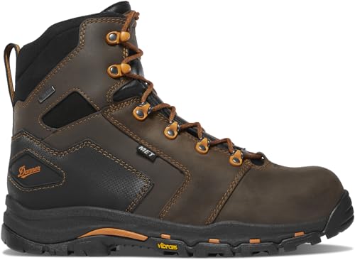 Image of Danner Vicious 6 inch Composite Toe Work Boots for Men - Waterproof Leather with Breathable Gore-Tex Lining, Speed Lace System & Non Slip Heeled Outsole