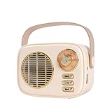 aipidmaga Retro Bluetooth Speaker,Vintage Decor,Mini Wireless Bluetooth Speaker,Gifts for Women Men Teenage Girls,Cute Portable Old Fashion Style for Kitchen Desk Bedroom Office Party (Beige)
