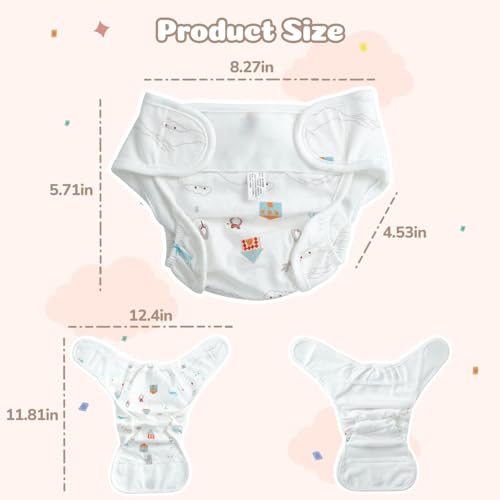 image for JIZHI 4 Pcs Reborn Baby Doll Diapers Reusable for 17-24 Inch Babydolls