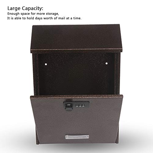 image for KYODOLED Mail Boxes with Combination Locking Wall Mount Mailbox Steel 