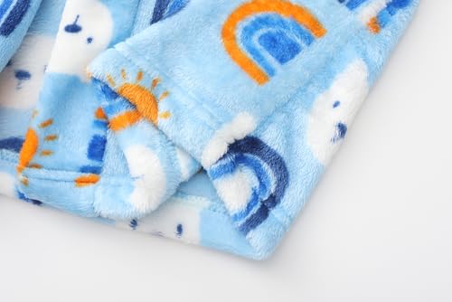 Image of Kids Hooded Bathrobe Girls Soft Plush Hooded Flannel Pajamas Sleepwear Boys Spa Robe
