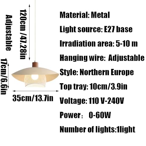 Lampe à suspension en métal avec source lumineuse unique