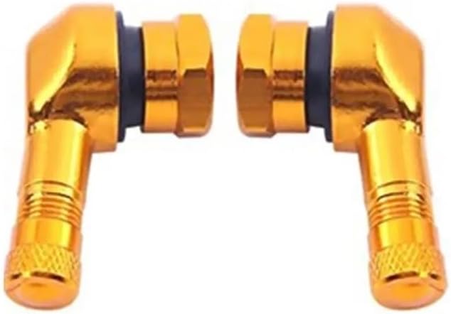 2PCS Motorcycle Rim 90 Degree Angle Motorcycle Tire Tubeless Valve Stems Fit for Rim Parts(Gun Gray)