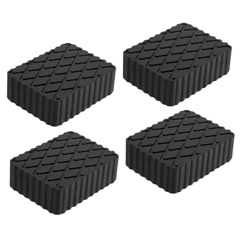 4 Pcs Rubber Auto Lift Pads 6.3"x4.7"x2" 3000Lbs