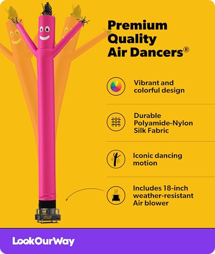 Image of LookOurWay Air Dancers Wacky Waving Inflatable Tube Man Set - 20 Feet Tall Inflatable Dancing Man with Blower for Business Advertising