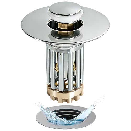 Anlige Bathroom Sink Drain Strainer, 3 in 1 Pop Up Bathroom