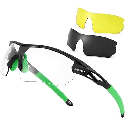KOOTU Photochromic Cycling Sunglasses for Men Women, UV Protection Clear Transition Sunglasses, Sport Goggles with Night Vision Lenses and Polarized Lenses Perfec Cover