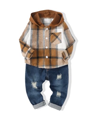 Image of XUANHAO Toddler Boy Clothes Infant Baby Boy Outfits 12 18 24 Months 2T 3T 4T 5T Hoodie Jeans Pants Set Fall Winter Clothing