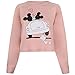 Disney Mickey and Minnie Mouse Hearts Cropped Crew Sudadera Recortada, Rosa (Dusty), 38 para Mujer