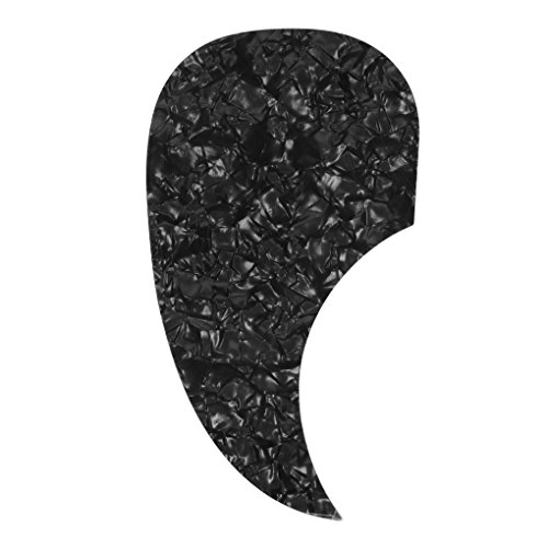IKN guitare acoustique Pickguard forme de virgule 3M plaque à gratter en matériau celluloïd auto-adhésif, perle noire - Les Beatles, Paul McCartney, John Lennon, RIngo Starr, George Harrison IKN guitare acoustique Pickguard forme de virgule 3M plaque à gratter en matériau celluloïd auto-adhésif, perle noire